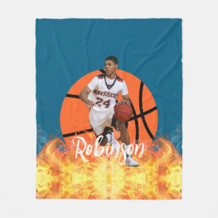 Personalisierter Foto Basketball-Spieler Fleecedecke