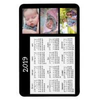 Personalisierter Foto Black Mini Magnet Kalender 2