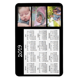 Personalisierter Foto Black Mini Magnet Kalender 2