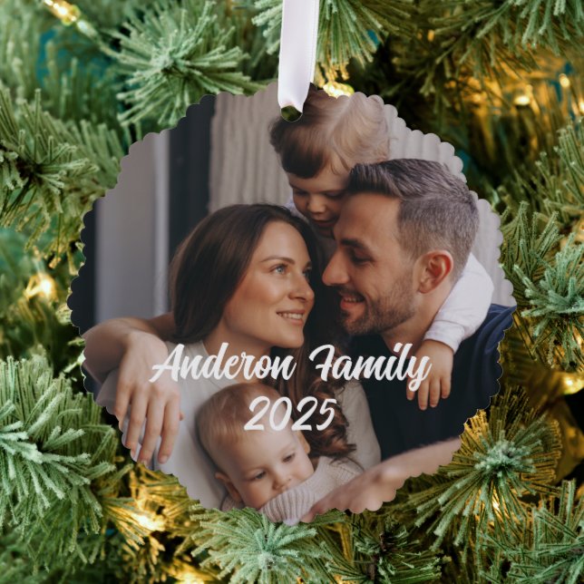 Personalisierter Foto für Weihnachtsfamilien Ornament Karte (Insitu (Baum))