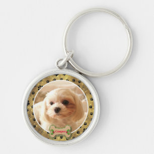 Personalisierter Foto-Hund - Pfotenabdruck-Design Schlüsselanhänger
