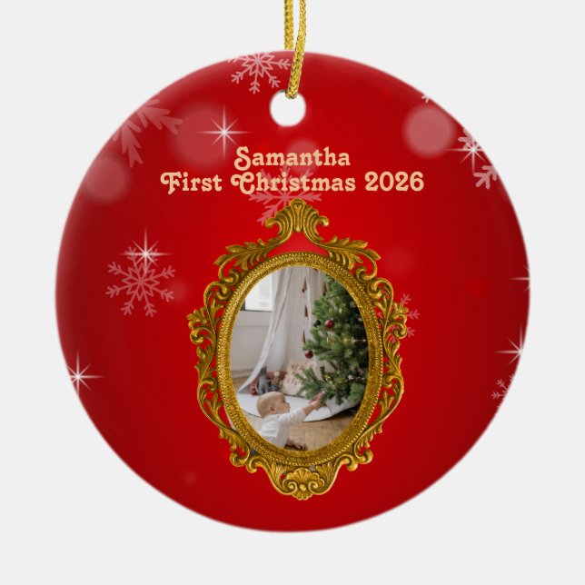 Personalisierter Foto-Keramik-Schmuckanhänger Keramik Ornament (Vorne)