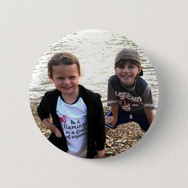 Personalisierter Foto-Knopf Button (Vorderseite)
