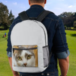 Personalisierter Foto mit benutzerdefiniertem Name Bedruckter Rucksack<br><div class="desc">Laden Sie ein Foto hoch, fügen Sie Text hinzu und erstellen Sie ganz einfach Ihren personalisierten gedruckten Rucksack. Klicken Sie auf DESIGN BEARBEITEN und wählen Sie HINTERGRUND, um die Hintergrundfarbe für jede Seite separat zu ändern. Sie können dieses Design auf andere Zazzle-Produkte übertragen und an die meisten Zazzle-Produkte anpassen. Vielen...</div>