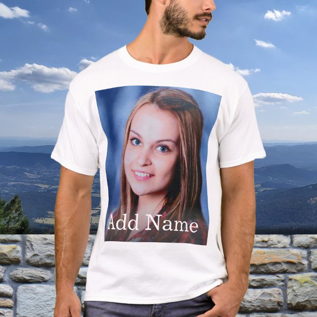 Personalisierter Foto mit benutzerdefiniertem Name T-Shirt (Von Creator hochgeladen)