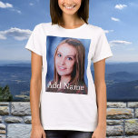 Personalisierter Foto mit benutzerdefiniertem Name T-Shirt<br><div class="desc">Laden Sie Ihr Foto hoch, fügen Sie einen Namen oder Text hinzu und erstellen Sie ganz einfach Ihren personalisierten Foto-T - Shirt. Klicken Sie auf AKTIVIEREN, um die Textfarbe zu ändern. Sie können dieses Design auf anderen Zazzle-Produkten übertragen und an die meisten Zazzle-Produkte anpassen. Sie können auch auf ANDERE KLICKEN,...</div>