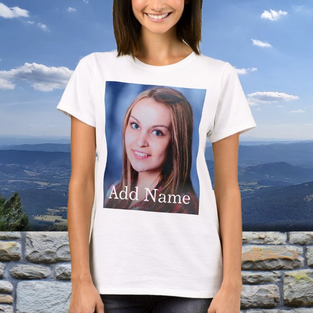 Personalisierter Foto mit benutzerdefiniertem Name T-Shirt (Von Creator hochgeladen)