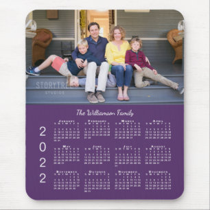 Personalisierter Foto Name Lila 2022 Kalender Mousepad