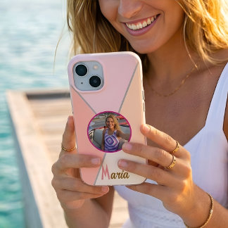 Personalisierter Foto- & Namens-Block in Pastellro Case-Mate iPhone Hülle