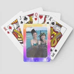 Personalisierter Foto-Rahmen-heller Girly Pastell Spielkarten
