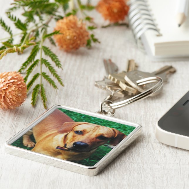 Personalisierter Foto-Rahmen-Schlüsselanhänger Schlüsselanhänger (Seite)