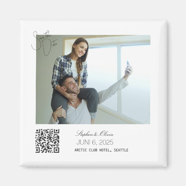 Personalisierter Foto-Speichern-Sie-das-Datum-Hoch Magnet (Vorne)