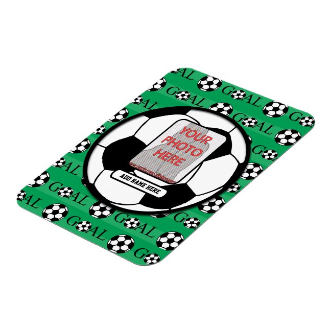 Personalisierter Foto-und Namen-Fußball-Ball Magnet (Linke Seite)