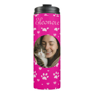 Personalisierter Foto- und Namensbecher für Katzen Thermosbecher