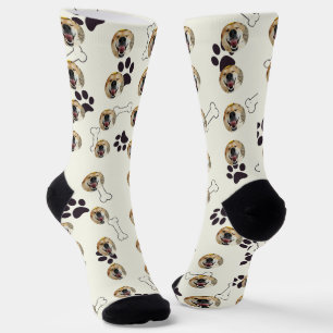 Personalisierter Foto- und Pawdruck von Haustieren Socken