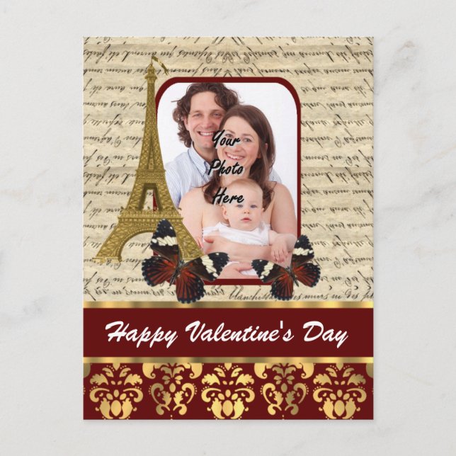 Personalisierter Foto Valentinstag Feiertagspostkarte (Vorderseite)