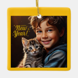 Personalisierter Foto-Weihnachtsschmuck Keramikornament