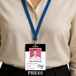 Personalisierter Fotoausweis und Logo Journalisten Ausweis