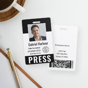 Personalisierter Fotoausweis und Logo Journalisten Ausweis