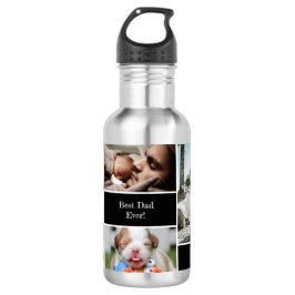 Personalisierter FotoCollage Bester Vater je Edelstahlflasche
