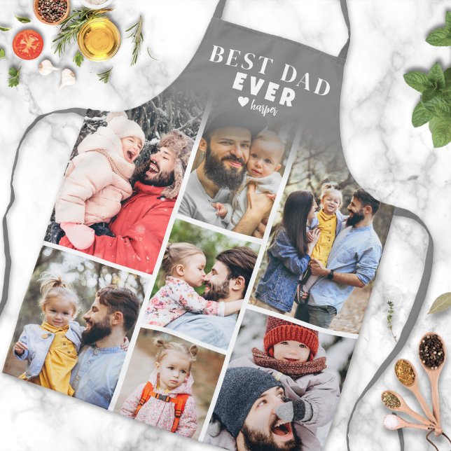 Personalisierter FotoCollage Bester Vater je Schürze (Personalized Photo Collage Best Dad Ever Apron)