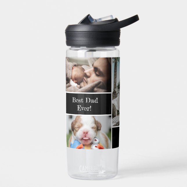 Personalisierter FotoCollage Bester Vater je Trinkflasche (Links)