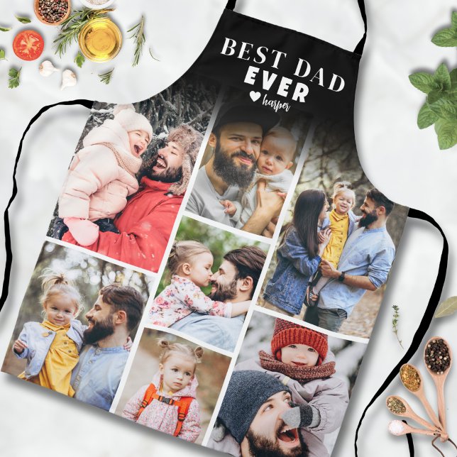 Personalisierter FotoCollage Bester Vater Schürze (Personalized Photo Collage Best Dad Apron)