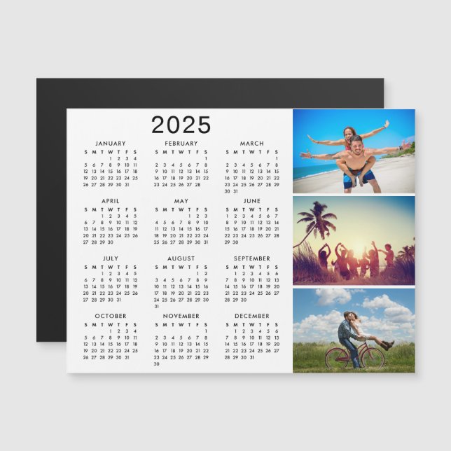Personalisierter Fotokalender 2025 Magneteinladung (Vorne/Hinten)