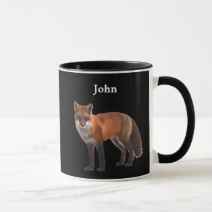 Personalisierter Fox auf Schwarz Tasse