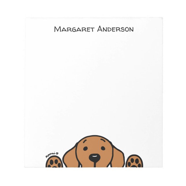 Personalisierter Fox Red Labrador, der den Editor  Notizblock (Vorderseite)