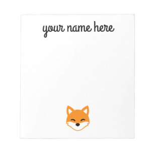 Personalisierter Fox-Stationery Notepad für Kinde Notizblock