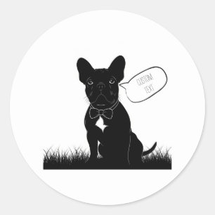Personalisierter französischer Bulldog-Laptop-Stic Runder Aufkleber
