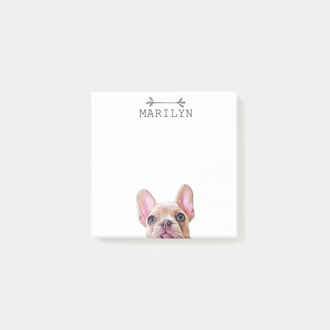 Personalisierter französischer Bulldog | Niedlich  Post-it Klebezettel (Vorderseite)