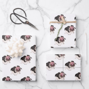 Personalisierter französischer Bulldog Niedliche Geschenkpapier Set