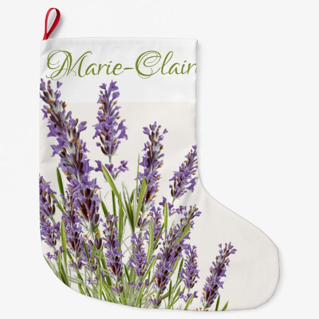 Personalisierter französischer Lavendel Großer Weihnachtsstrumpf (Vorderseite)