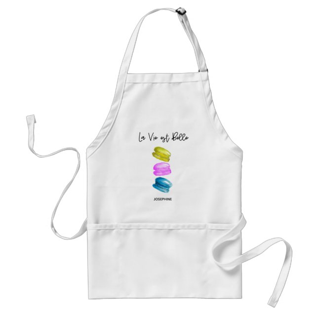 Personalisierter französischer Macaron-Watercolor- Schürze (Vorne)