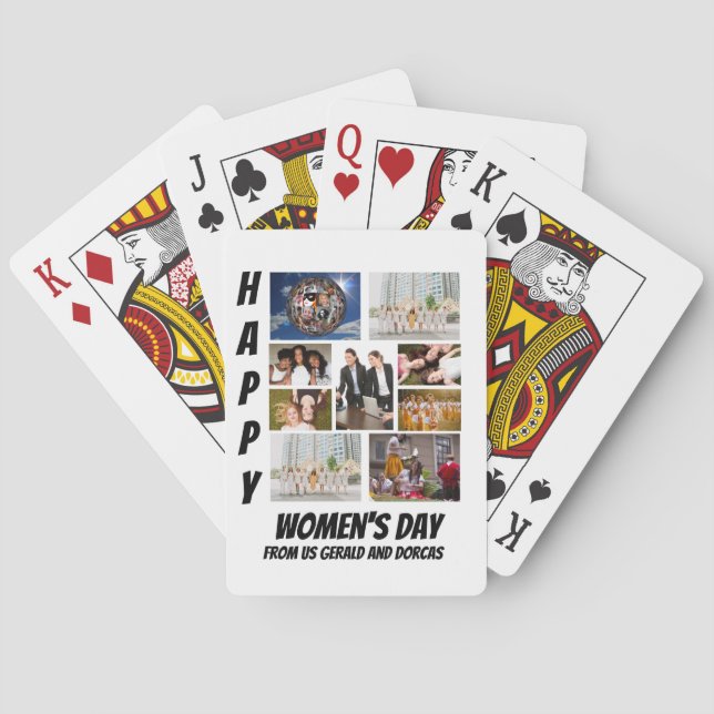 Personalisierter Frauentag 9 FotoCollage Spielkarten (Rückseite)