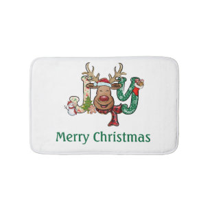 Personalisierter Freude-Rentier-Spaß Weihnachten F Badematte