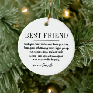 Personalisierter Freund Beste Freundin Definition Keramik Ornament