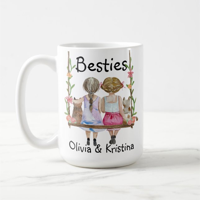 Personalisierter Freund Name Geschenk Tasse Bestie (Links)