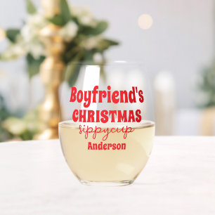 Personalisierter Freund Weihnachts-Sippy-Cup Weinglas Ohne Stiel