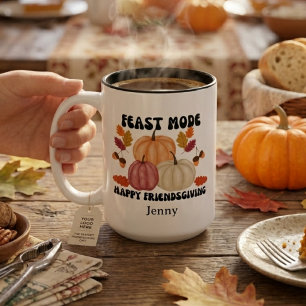 Personalisierter Friendsgiving-Fest-Modus Zweifarbige Tasse
