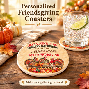 Personalisierter Friendsgiving-Sandsteinuntersetze Getränkeuntersetzer