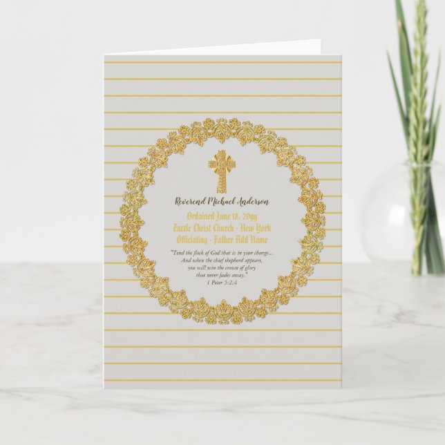 Personalisierter frisch ORDAINIERTER Priesterpasto Karte (Vorderseite)