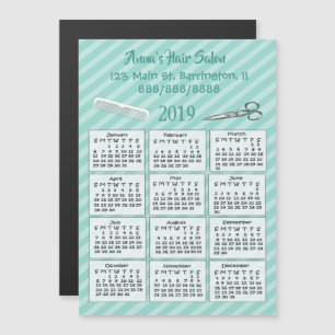 Personalisierter Friseur Mini-Kalender Magnet 2019