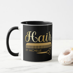 Personalisierter Friseur-Schönheitssalon Schwarz G Tasse
