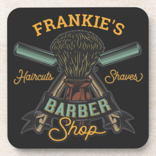 Personalisierter Friseurladen Retro-Haarschnitt-Sh Getränkeuntersetzer