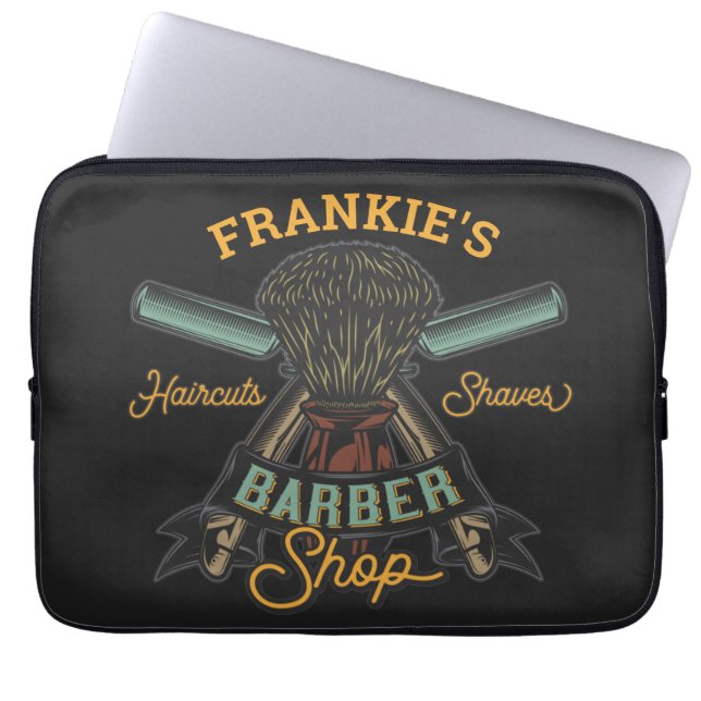Personalisierter Friseurladen Retro-Haarschnitt-Sh Laptopschutzhülle (Vorderseite)