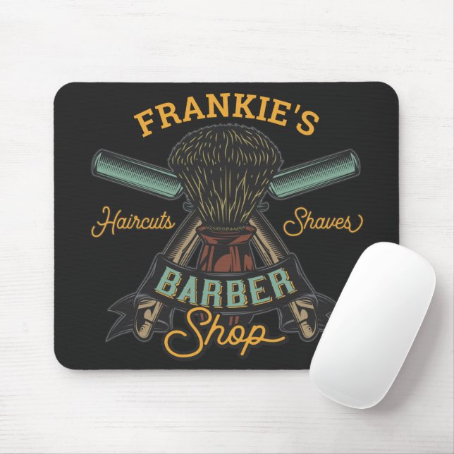 Personalisierter Friseurladen Retro-Haarschnitt-Sh Mousepad (Mit Mouse)