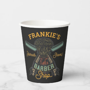 Personalisierter Friseurladen Retro-Haarschnitt-Sh Pappbecher